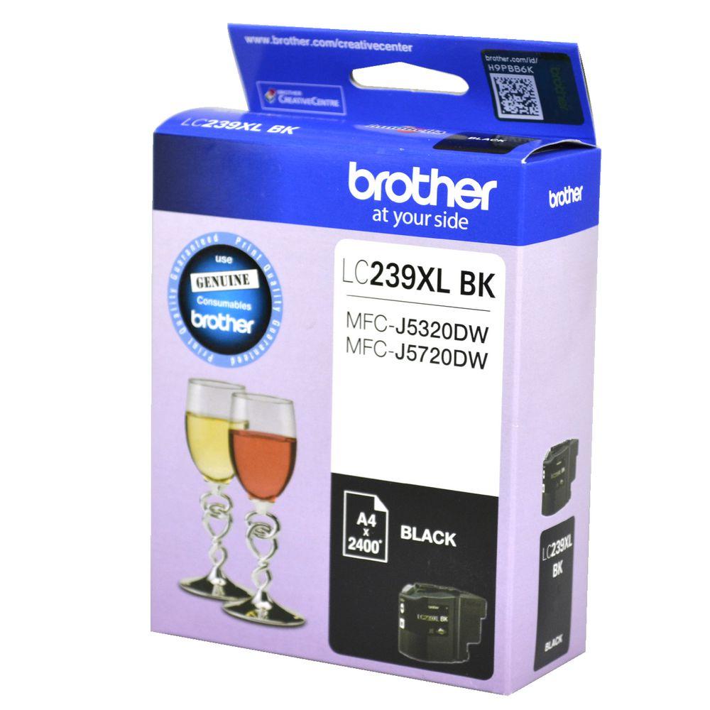 Brother LC239XL BKS Black Ink Cartridge for MFC-J5320DW and MFC-J5720DW printers, showcasing its design and features.